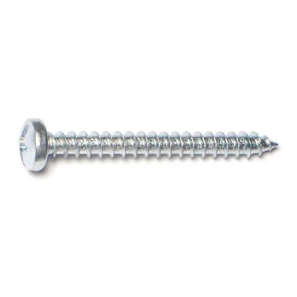 Midwest Fastener Sheet Metal Screw, #10 x 1-3/4 in, Zinc Plated Steel Pan Head Combination Phillips/Slotted Drive 03192 - main